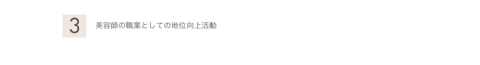 <h2>美容師の職業としての地位向上活動</h2>